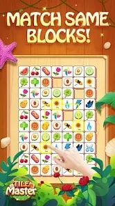 block matching feature in Tile Master, showing how players pair tiles to clear the board