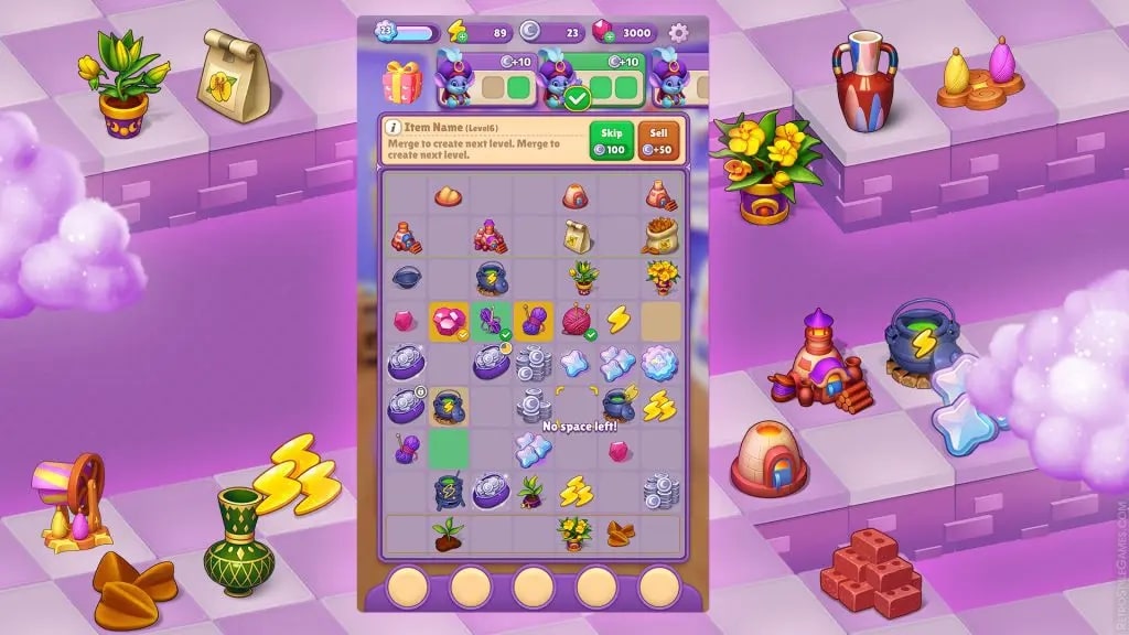 Outsourced User Interface of Zen Match-like games, focusing on layout, buttons, and gameplay elements